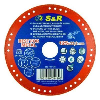 Диск алмазний S&R 125x1.6х22.2мм універсальний 252781125 фото