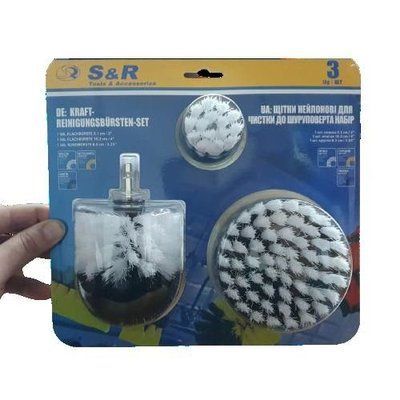 Набір щіток S&R для дрилю 3шт.нейлонові білі 139001301 фото