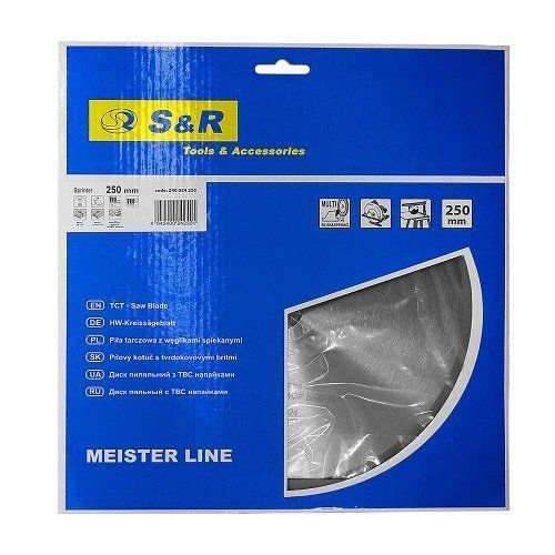 Диск пиляльний S&R Meister Sprinter 250x30x3,2мм FZ/ATB 24 зуб. + кільця 20/25,4 240024250 фото