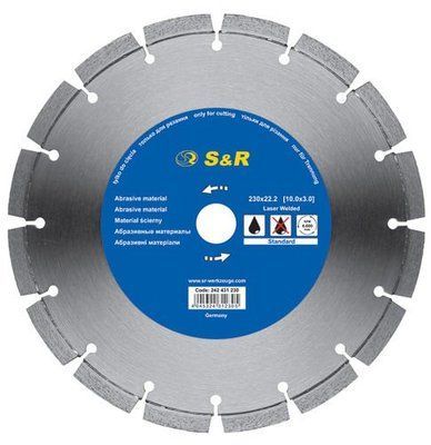 Диск алмазний S&R STANDART 230x3.0x22.2мм 242431230 фото