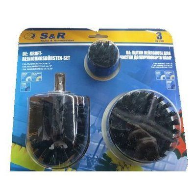 Набір щіток S&R для дрилю 3шт.нейлонові чорні 139006301 фото