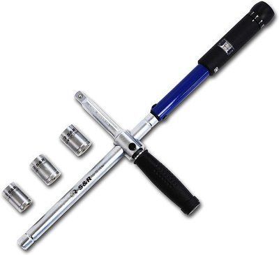 Динамометричний ключ S&R 1/2" 70-170Nm L490мм. 17,19,21мм. 465012170 фото